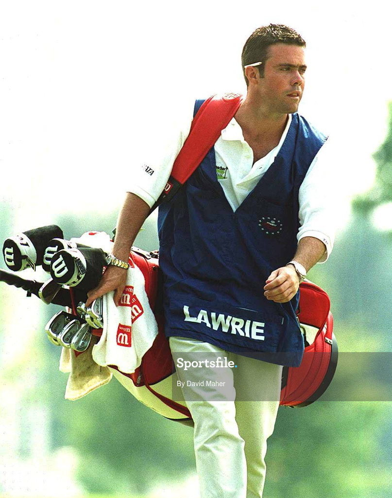 31 July 1999; Patrick Byrne, caddy to British Open winner Paul Lawrie, during day two of the Smurfit European Open at the K-Club in Straffan, Kildare. Photo by David Maher/Sportsfile