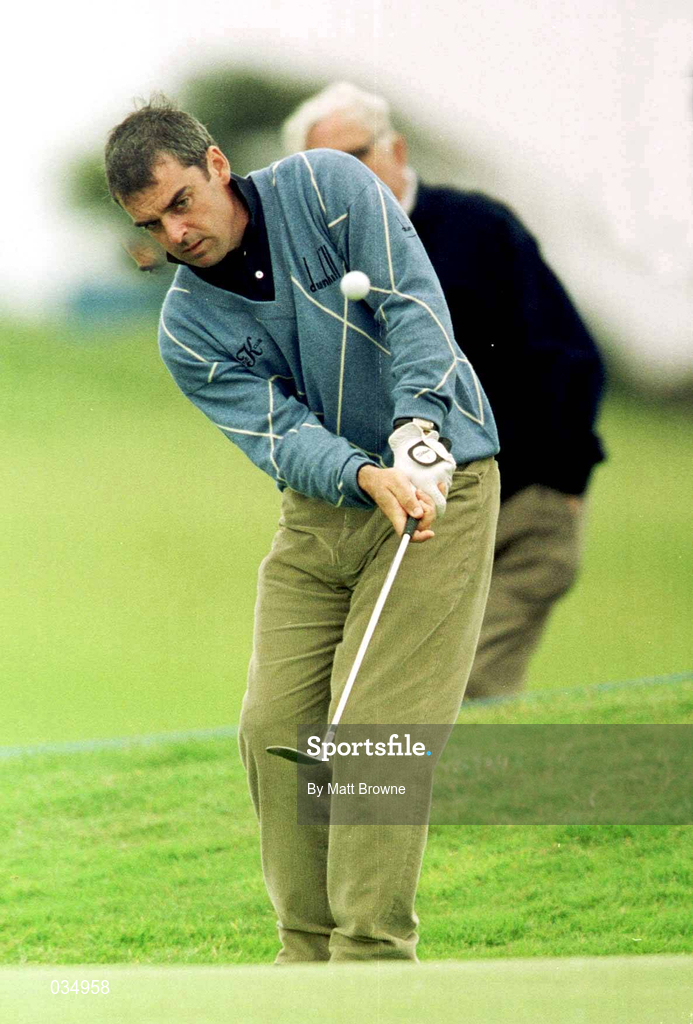 13 August 1999; Paul McGinley plays a chip shot onto the 6th green during day two of the West of Ireland Golf Classic at the Galway Bay Golf & Country Club in Galway. Photo by Matt Browne/Sportsfile
