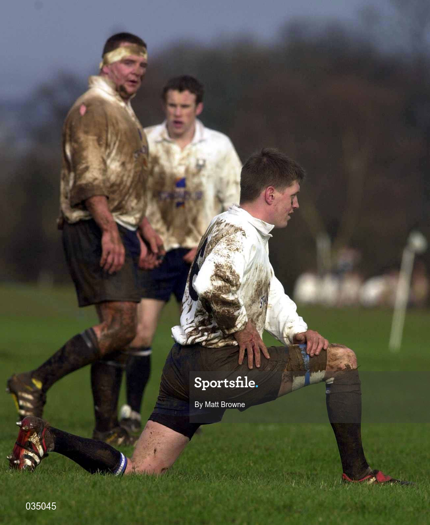 12 February 2000; Ronan O'Gara of Cork Constitution stretches during the AIB League Division 1 match between Ballymena and Cork Constitution at Eaton Park in Ballymena, Antrim. Photo by Matt Browne/Sportsfile