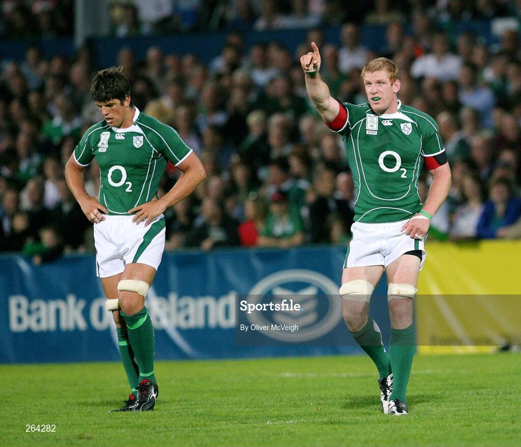 24 August 2007; Donncha O'Callaghan and Paul O'Connell, Ireland. Rugby World Cup Warm-Up Game, Ireland v Italy, Ravenhill Park, Belfast, Co. Antrim. Picture credit: Oliver McVeigh / SPORTSFILE
