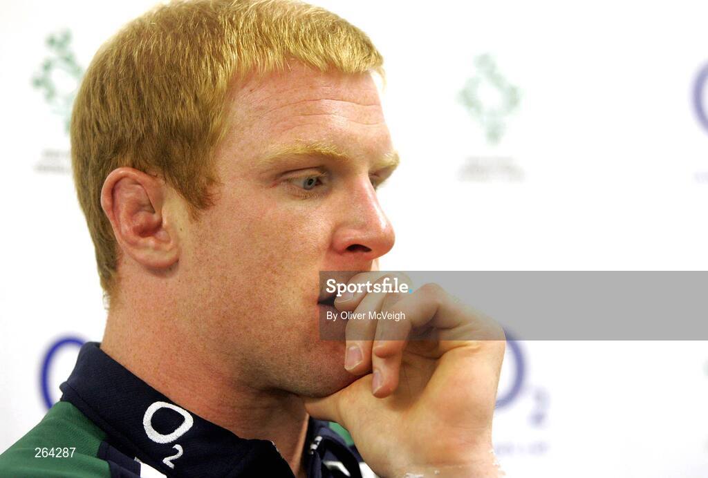 24 August 2007; Ireland captain Paul O'Connell during the Post match Press Conference. Rugby World Cup Warm-Up Game, Ireland v Italy, Ravenhill Park, Belfast, Co. Antrim. Picture credit: Oliver McVeigh / SPORTSFILE