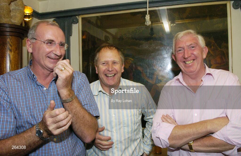 25 August 2007; Former footballers, from left, Alan Larkin, Dublin, Mickey "Ned" O'Sullivan, Kerry, and Séan Doherty, Dublin, pictured ahead of the Bank of Ireland All-Ireland Senior Football Championship Semi-Final, which will take place on Sunday 26 August 2007. Davy Byrnes Pub, Duke Street, Dublin. Picture credit: Ray Lohan / SPORTSFILE
