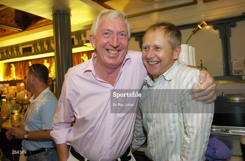 25 August 2007; Former footballers Séan Doherty, Dublin, left, and Micky "Ned" O'Sullivan, Kerry, pictured ahead of the Bank of Ireland All-Ireland Senior Football Championship Semi-Final, which will take place on Sunday 26 August 2007. Davy Byrnes Pub, Duke Street, Dublin. Picture credit: Ray Lohan / SPORTSFILE