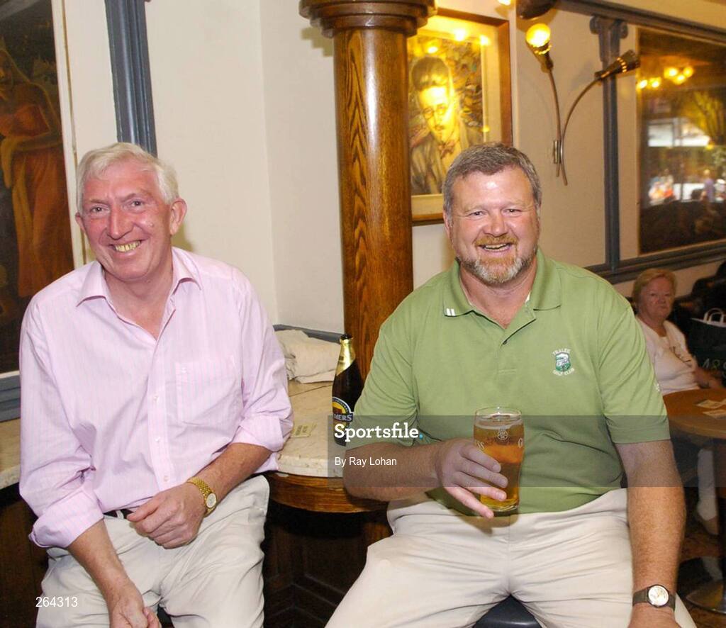 25 August 2007; Former footballers Séan Doherty, Dublin, left, and Kerry's Eoin "The Bomber" Liston pictured ahead of the Bank of Ireland All-Ireland Senior Football Championship Semi-Final, which will take place on Sunday 26 August 2007. Davy Byrnes Pub, Duke Street, Dublin. Picture credit: Ray Lohan / SPORTSFILE