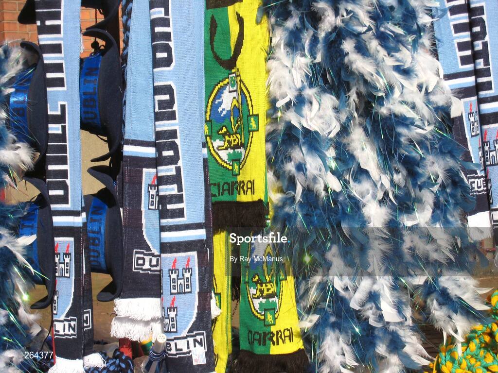 26 August 2007; Colours of both teams on sale before the game. Bank of Ireland All-Ireland Senior Football Championship Semi Final, Dublin v Kerry, Croke Park, Dublin. Picture credit: Ray McManus / SPORTSFILE