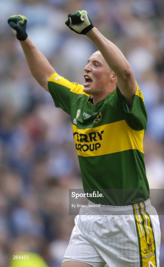 26 August 2007; Kerry's Kieran Donaghy celebrates at the final whistle. Bank of Ireland All-Ireland Senior Football Championship Semi Final, Dublin v Kerry, Croke Park, Dublin. Picture credit: Brian Lawless / SPORTSFILE