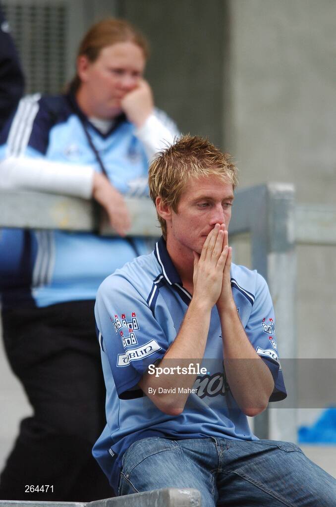 26 August 2007; Dejected Dublin supporters at the end of the game. Bank of Ireland All-Ireland Senior Football Championship Semi Final, Dublin v Kerry, Croke Park, Dublin. Picture credit: David Maher / SPORTSFILE