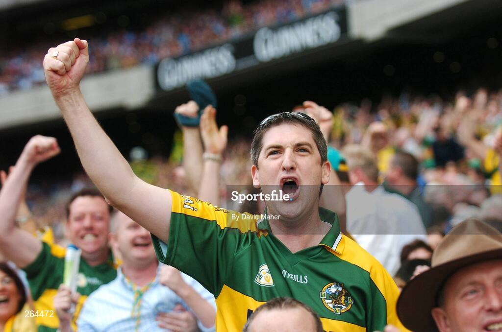 26 August 2007; A  Kerry supporter celebrates at the end of the game. Bank of Ireland All-Ireland Senior Football Championship Semi Final, Dublin v Kerry, Croke Park, Dublin. Picture credit: David Maher / SPORTSFILE