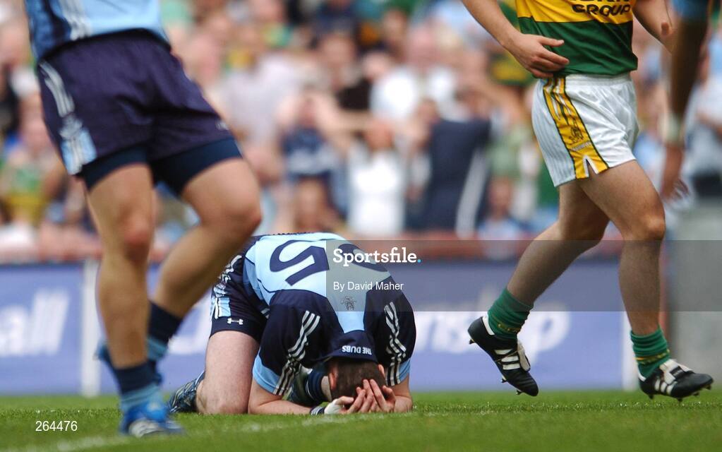 26 August 2007; A disappointed Ray Cosgrove, Dublin, after his second half shot went wide of the goal. Bank of Ireland All-Ireland Senior Football Championship Semi Final, Dublin v Kerry, Croke Park, Dublin. Picture credit: David Maher / SPORTSFILE