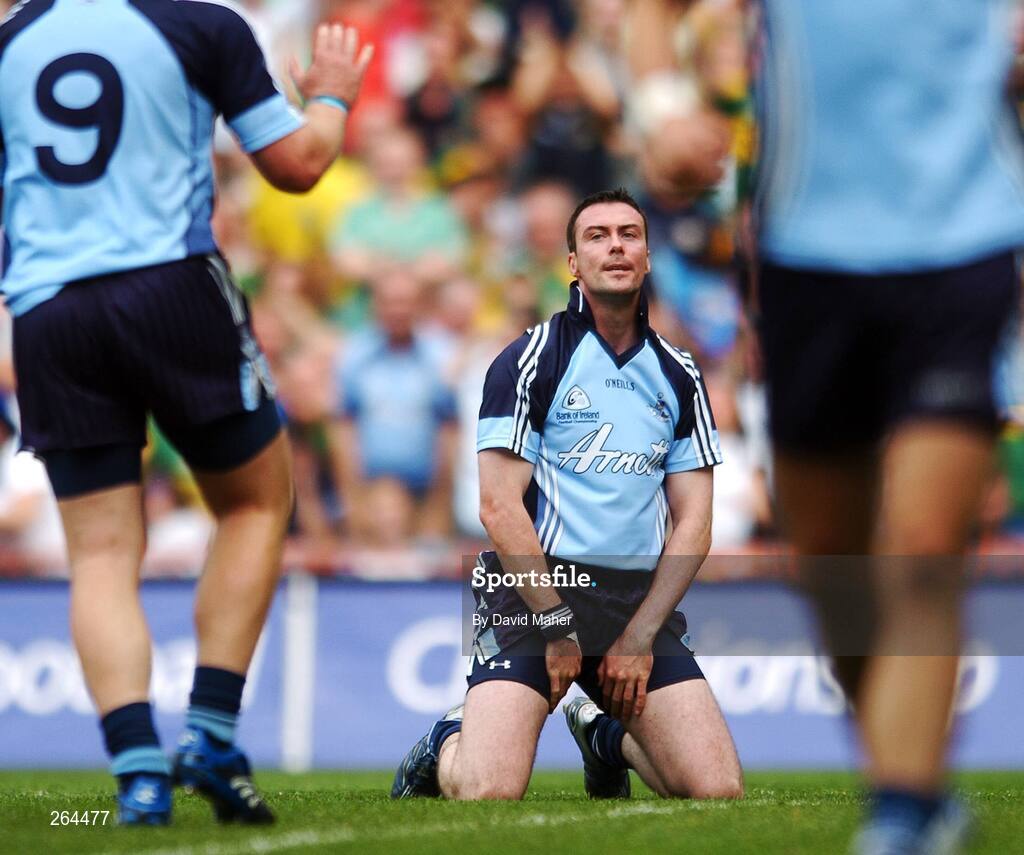 26 August 2007; A disappointed Ray Cosgrove, Dublin, after his second half shot went wide of the goal. Bank of Ireland All-Ireland Senior Football Championship Semi Final, Dublin v Kerry, Croke Park, Dublin. Picture credit: David Maher / SPORTSFILE