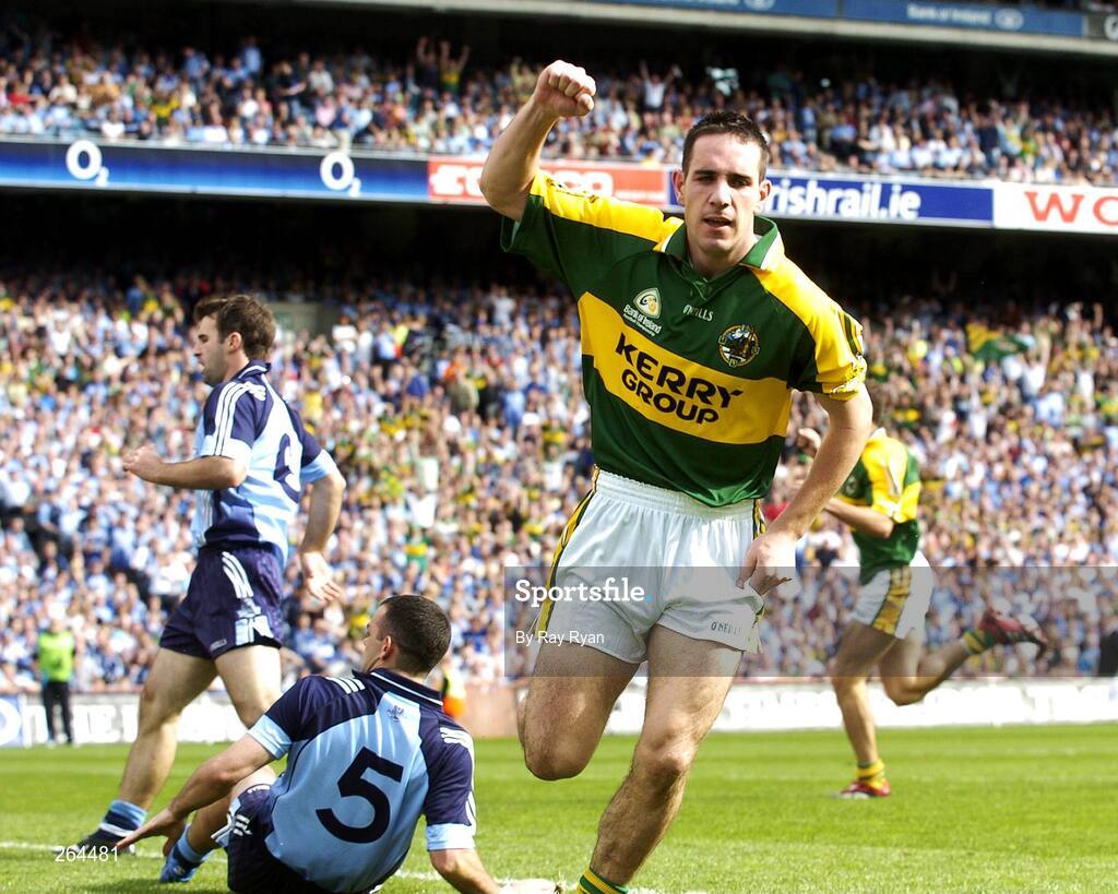 26 August 2007; The Kerry captain Declan O'Sullivan celebrates scoring the game's only goal. Bank of Ireland All-Ireland Senior Football Championship Semi Final, Dublin v Kerry, Croke Park, Dublin. Picture credit: Ray Ryan / SPORTSFILE