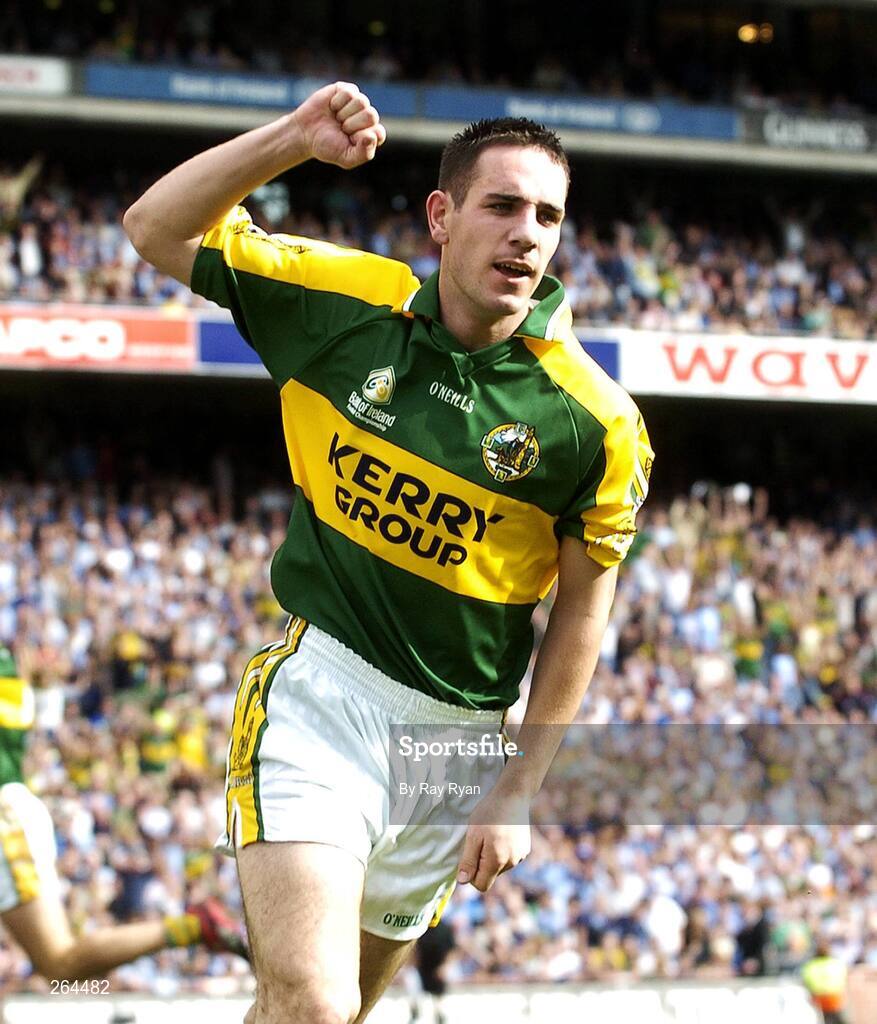 26 August 2007; The Kerry captain Declan O'Sullivan celebrates scoring the game's only goal. Bank of Ireland All-Ireland Senior Football Championship Semi Final, Dublin v Kerry, Croke Park, Dublin. Picture credit: Ray Ryan / SPORTSFILE