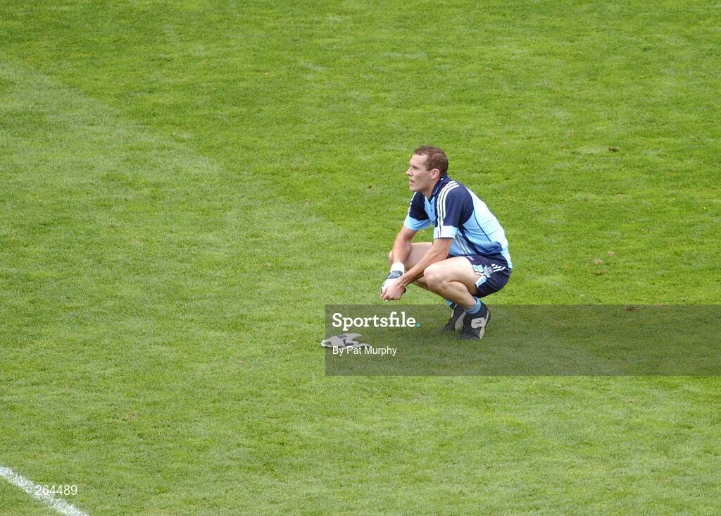 26 August 2007; Dublin's Ciaran Whelan shows his disappointment after the final whistle. Bank of Ireland All-Ireland Senior Football Championship Semi-Final, Dublin v Kerry, Croke Park, Dublin. Picture credit: Pat Murphy / SPORTSFILE