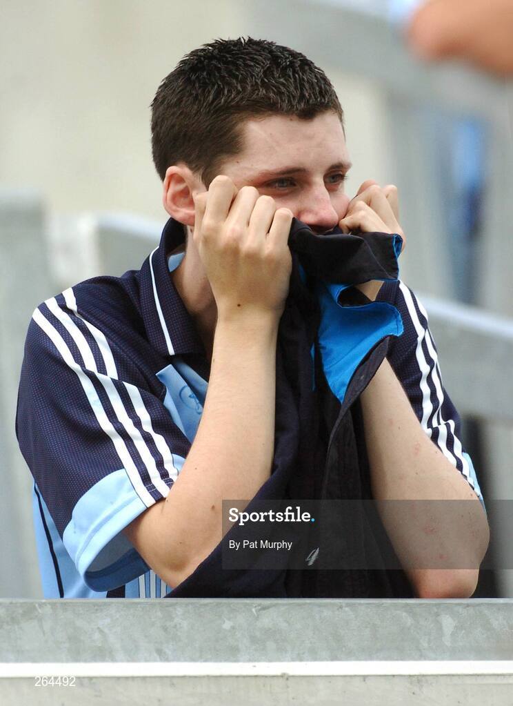 26 August 2007; A Dublin supporter shows his disappointment after the game. Bank of Ireland All-Ireland Senior Football Championship Semi-Final, Dublin v Kerry, Croke Park, Dublin. Picture credit: Pat Murphy / SPORTSFILE