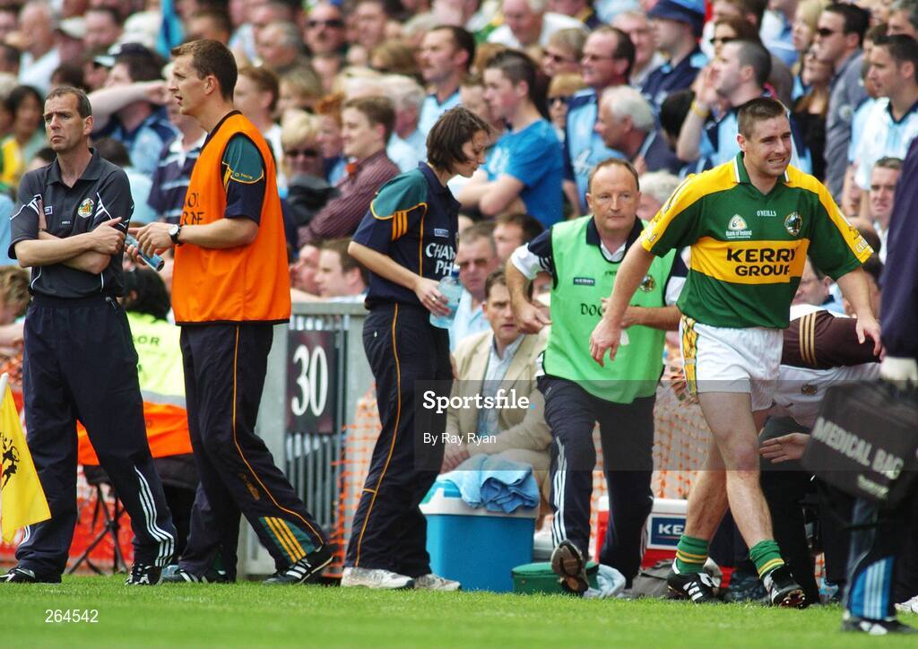 26 August 2007; Darragh O Se, Kerry, leaves the field before half-time. Bank of Ireland All-Ireland Senior Football Championship Semi Final, Dublin v Kerry, Croke Park, Dublin. Picture credit: Ray Ryan / SPORTSFILE