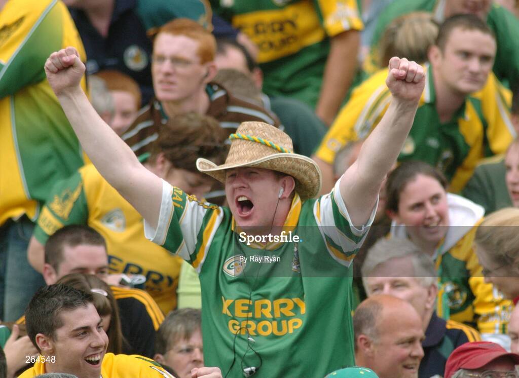 26 August 2007; A Kerry supporter on the Hogan Stand near the end of the game. Bank of Ireland All-Ireland Senior Football Championship Semi Final, Dublin v Kerry, Croke Park, Dublin. Picture credit: Ray Ryan / SPORTSFILE