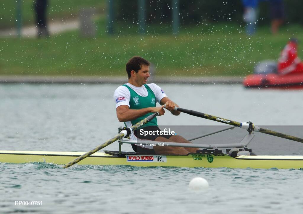 31 August 2007; Sean Jacob, Ireland, in action during the Men's Heavyweight Single Sculls C Final, at the 2007 World Rowing Championships, Oberschleissheim, Munich, Germany. Picture credit: David Maher / SPORTSFILE