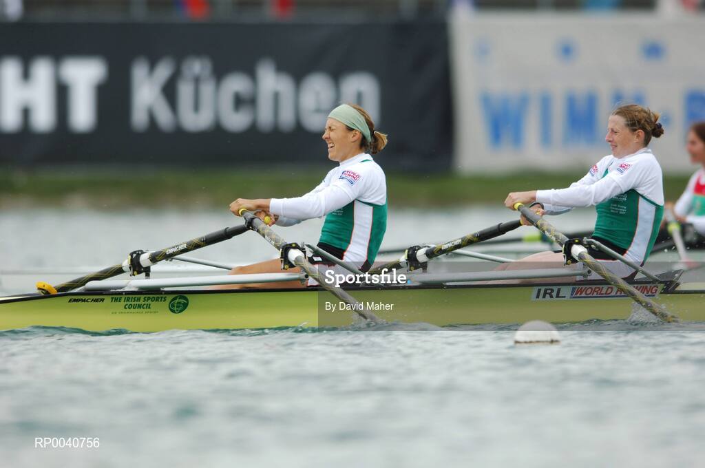 31 August 2007; Sinead Jennings, left, and Niamh Ni Cheilleachair, Ireland, in action during the Lightweight Women's Two's C Final, at the 2007 World Rowing Championships, Oberschleissheim, Munich, Germany. Picture credit: David Maher / SPORTSFILE