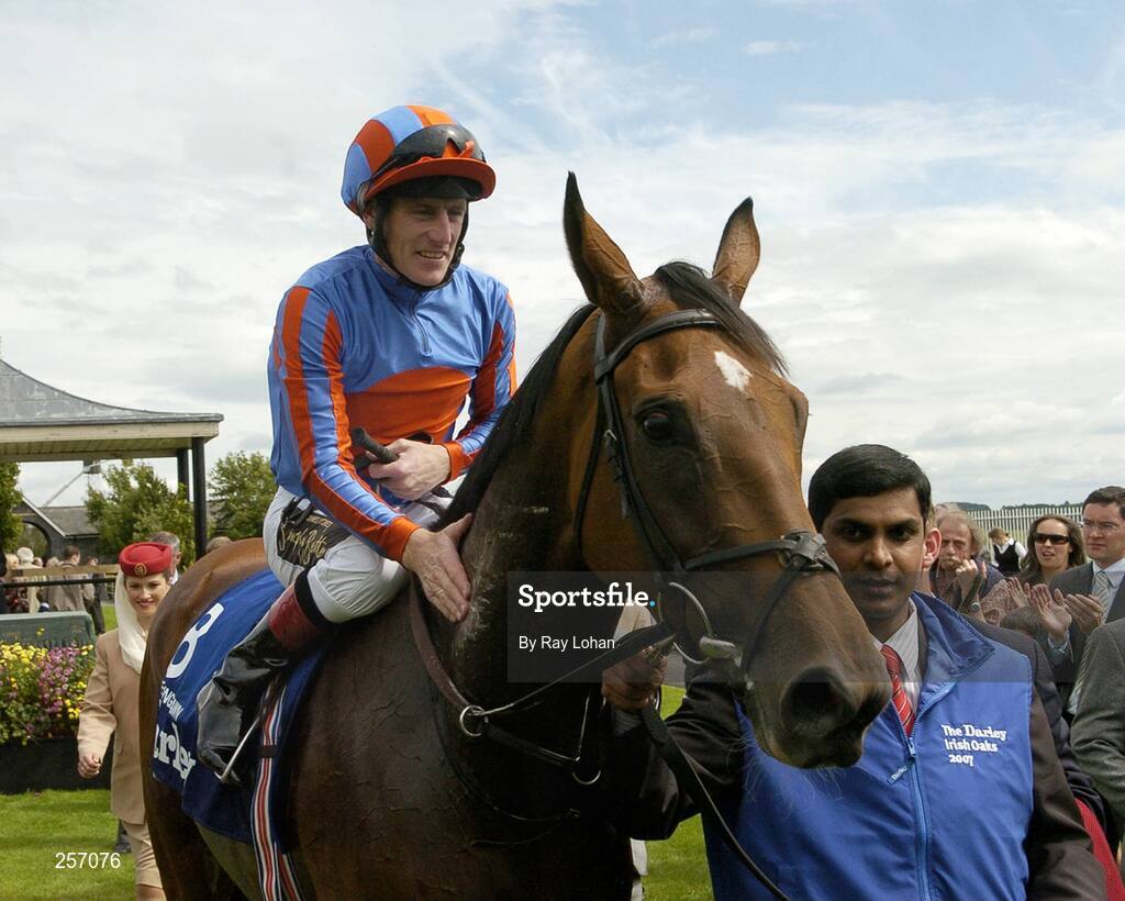 15 July 2007; Pepping Fawn, with Kieran Fallon, up after winning the Darley Irish Oaks. Curragh Racecourse, Co. Kildare. Picture credit: Ray Lohan / SPORTSFILE *** Local Caption ***