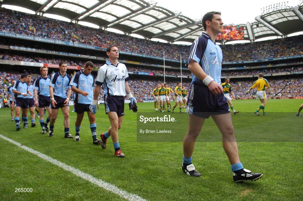 26 August 2007; Captain Colin Moran leads the Dublin players in the pre-match parade. Bank of Ireland Senior Football Championship Semi Final, Dublin v Kerry, Croke Park, Dublin. Picture credit: Brian Lawless / SPORTSFILE