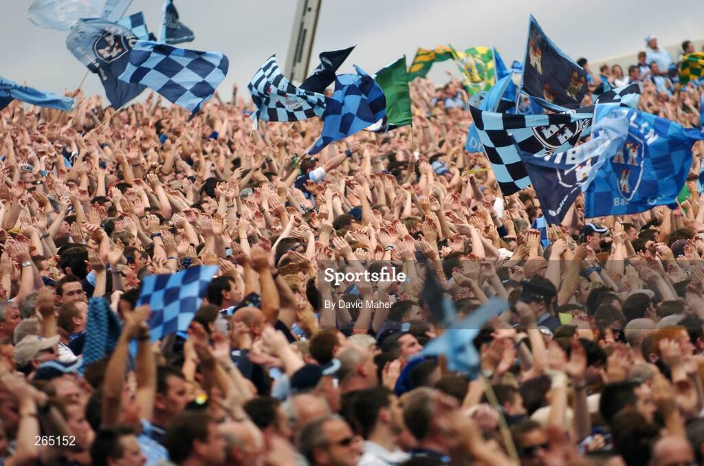 26 August 2007; Dublin supporters on Hill 16. Bank of Ireland Senior Football Championship Semi Final, Dublin v Kerry, Croke Park, Dublin. Picture credit: David Maher / SPORTSFILE