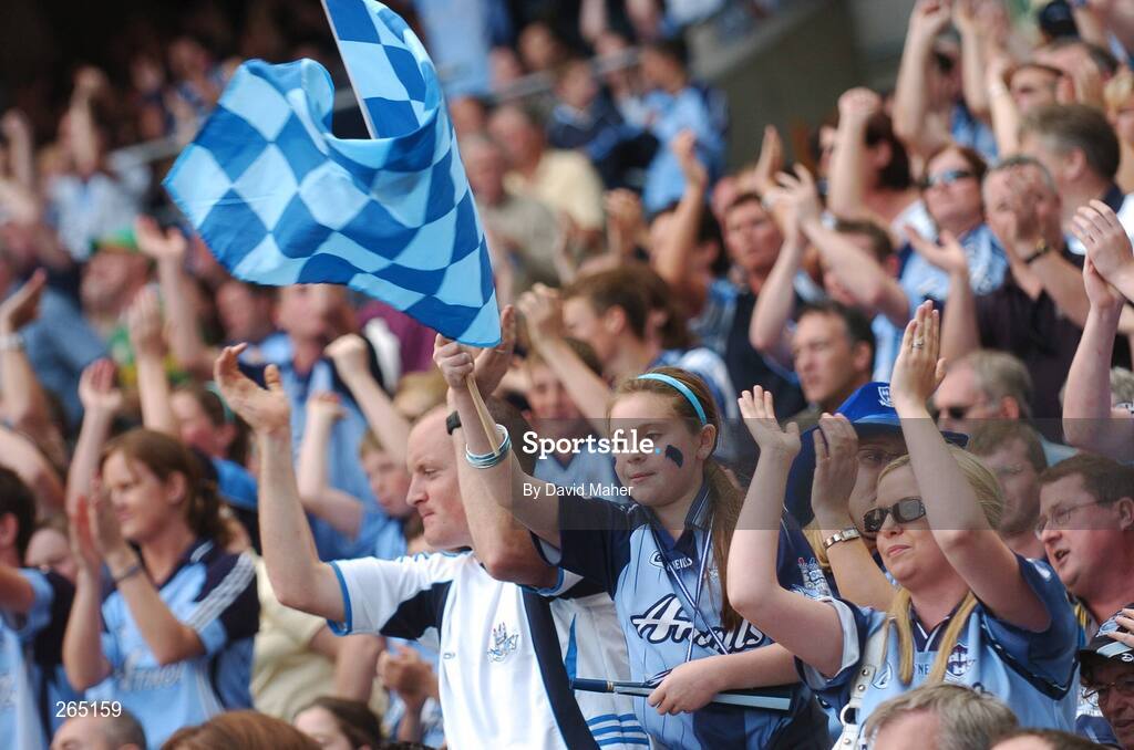 26 August 2007; Dublin supporters cheer on their team. Bank of Ireland Senior Football Championship Semi Final, Dublin v Kerry, Croke Park, Dublin. Picture credit: David Maher / SPORTSFILE