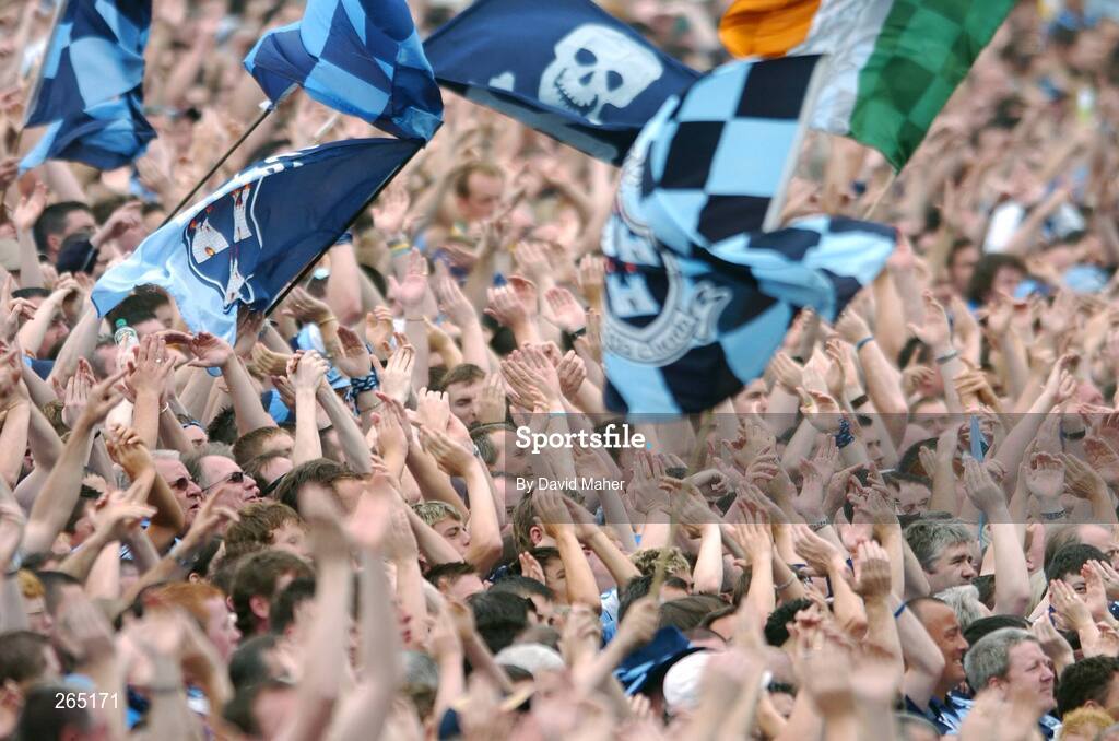 26 August 2007; Dublin supporters on Hill 16. Bank of Ireland Senior Football Championship Semi Final, Dublin v Kerry, Croke Park, Dublin. Picture credit: David Maher / SPORTSFILE