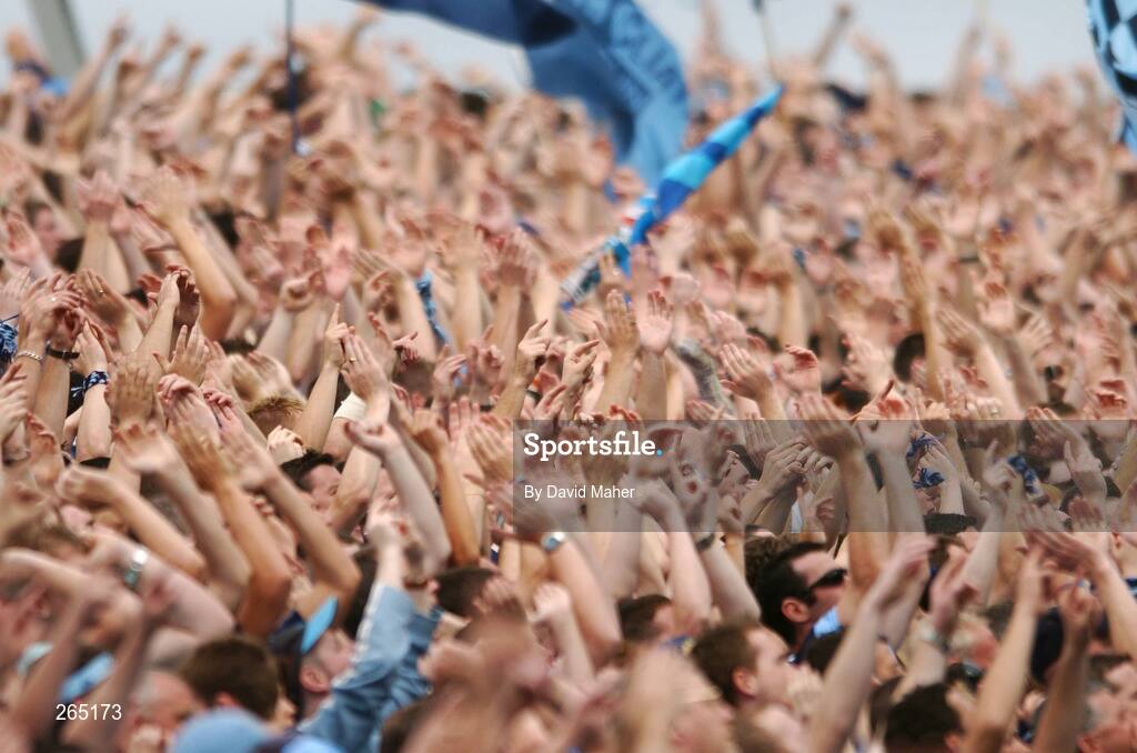 26 August 2007; Dublin supporters on Hill 16. Bank of Ireland Senior Football Championship Semi Final, Dublin v Kerry, Croke Park, Dublin. Picture credit: David Maher / SPORTSFILE