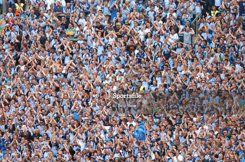 26 August 2007; Dublin supporters on Hill 16. Bank of Ireland Senior Football Championship Semi Final, Dublin v Kerry, Croke Park, Dublin. Picture credit: David Maher / SPORTSFILE