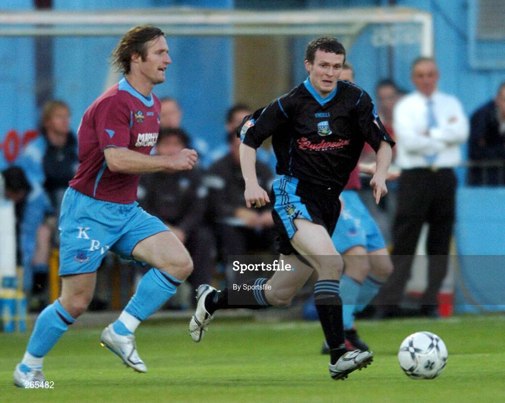 3 September 2007; Simon Webb, Drogheda United, in action against Conan Byrne, UCD. eircom League of Ireland Premier Division, Drogheda United v University College Dublin, United Park, Drogheda, Co. Louth. Picture credit; Paul Mohan / SPORTSFILE
