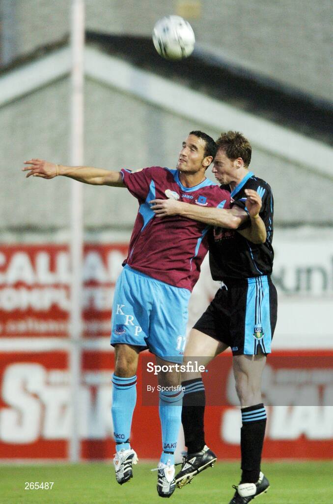 3 September 2007; Eamon Zayed, Drogheda United, in action against Tony McDonnell, UCD. eircom League of Ireland Premier Division, Drogheda United v University College Dublin, United Park, Drogheda, Co. Louth. Picture credit; Paul Mohan / SPORTSFILE
