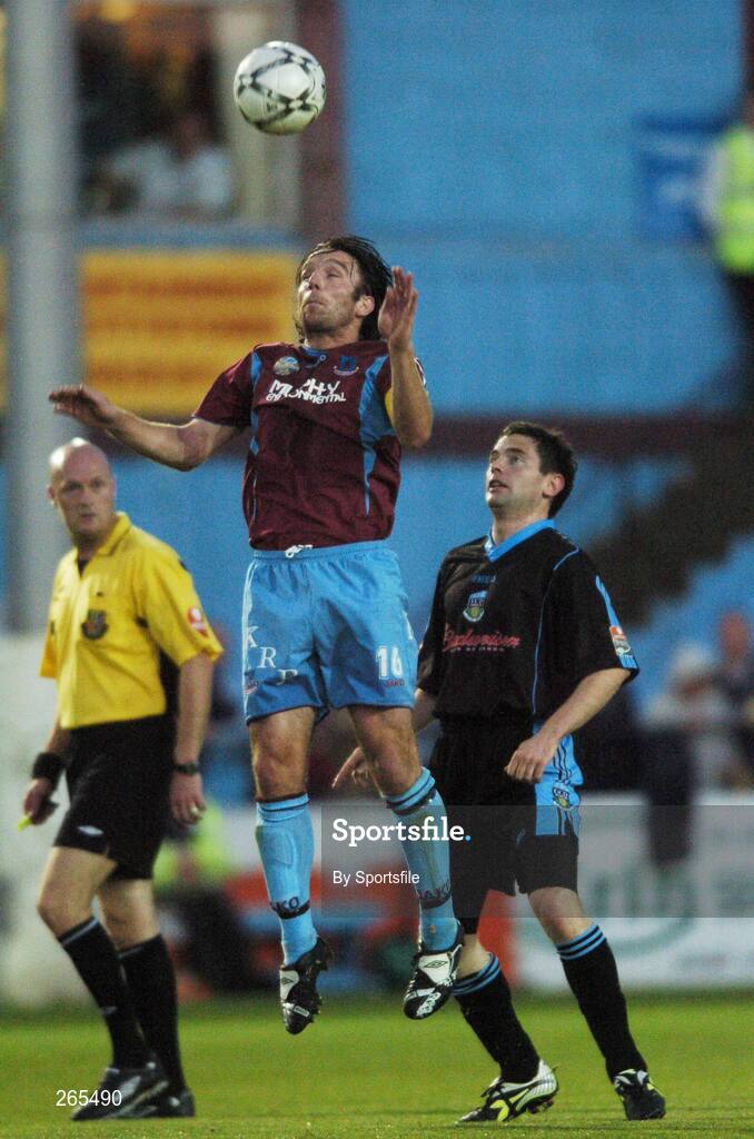 3 September 2007; Stuart Byrne, Drogheda United, in action against Paul Crowley, UCD. eircom League of Ireland Premier Division, Drogheda United v University College Dublin, United Park, Drogheda, Co. Louth. Picture credit; Paul Mohan / SPORTSFILE