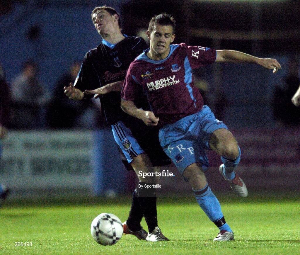 3 September 2007; Shane Robinson, Drogheda United, in action against Timmy Purcell, UCD. eircom League of Ireland Premier Division, Drogheda United v University College Dublin, United Park, Drogheda, Co. Louth. Picture credit; Paul Mohan / SPORTSFILE