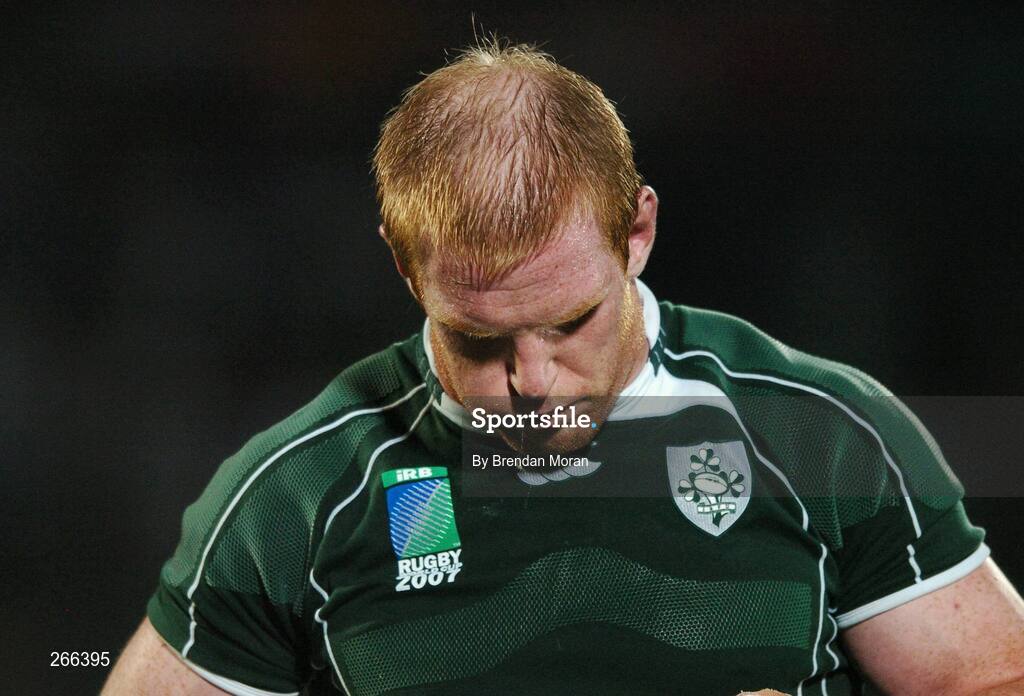 9 September 2007; Ireland's Paul O'Connell after the game. 2007 Rugby World Cup, Pool D, Ireland v Namibia, Stade Chaban Delmas, Bordeaux, France. Picture credit; Brendan Moran / SPORTSFILE