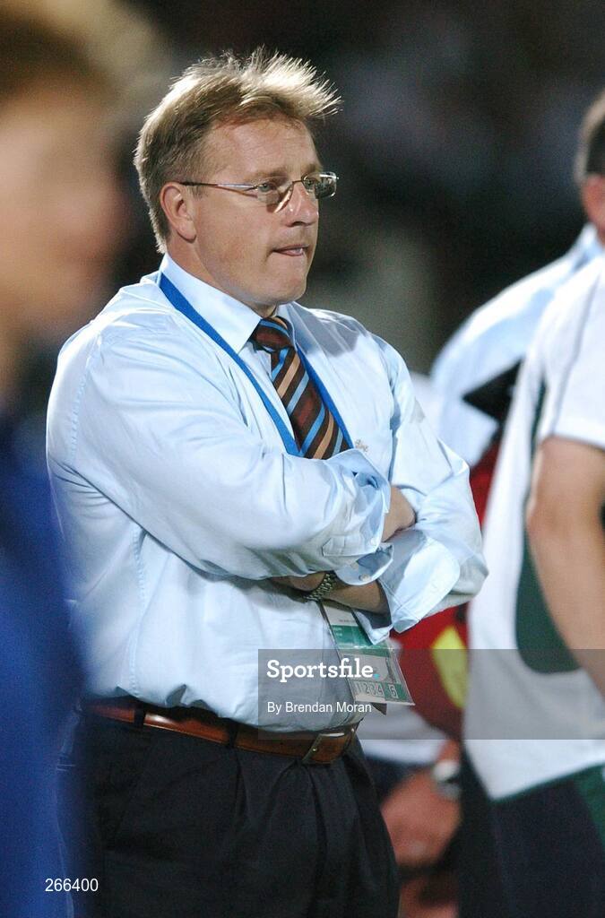 9 September 2007; Ireland head coach Eddie O'Sullivan watches the final moments of the game. 2007 Rugby World Cup, Pool D, Ireland v Namibia, Stade Chaban Delmas, Bordeaux, France. Picture credit; Brendan Moran / SPORTSFILE