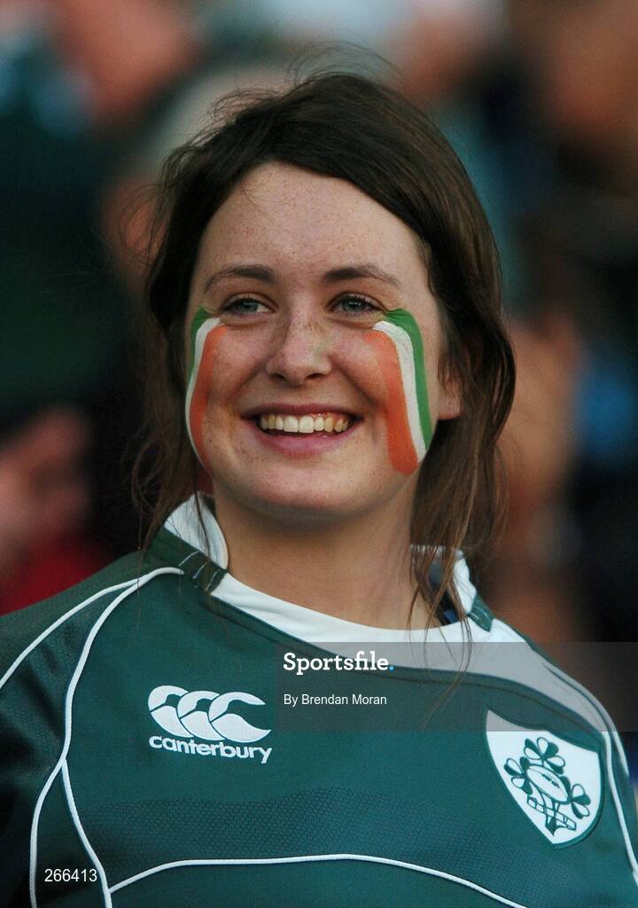 9 September 2007; A young Irish fan during the game. 2007 Rugby World Cup, Pool D, Ireland v Namibia, Stade Chaban Delmas, Bordeaux, France. Picture credit; Brendan Moran / SPORTSFILE