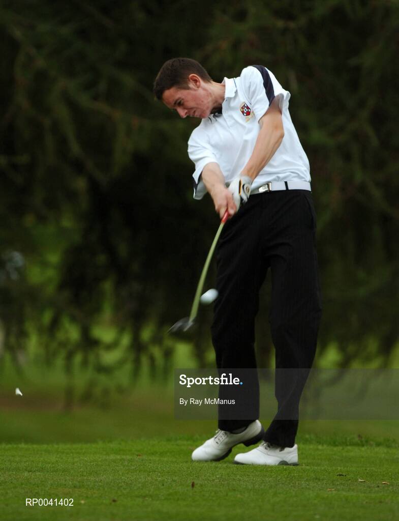12 September 2007; David Haugh, Castlebar Golf Club, Co. Mayo, drives on the 14th tee during the Bulmers Junior Cup Semi-Finals. Bulmers Cups and Shields Finals 2007, Shandon Park Golf Club, Belfast, Co. Antrim. Picture credit: Ray McManus / SPORTSFILE