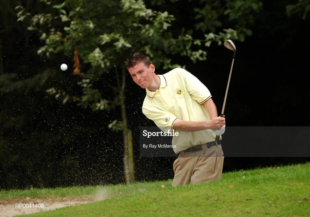 12 September 2007; Ian Reynolds, Balbriggan G.C., Dublin, plays from a bunker on the 10th during the Bulmers Junior Cup Semi-Finals. Bulmers Cups and Shields Finals 2007, Shandon Park Golf Club, Belfast, Co. Antrim. Picture credit: Ray McManus / SPORTSFILE