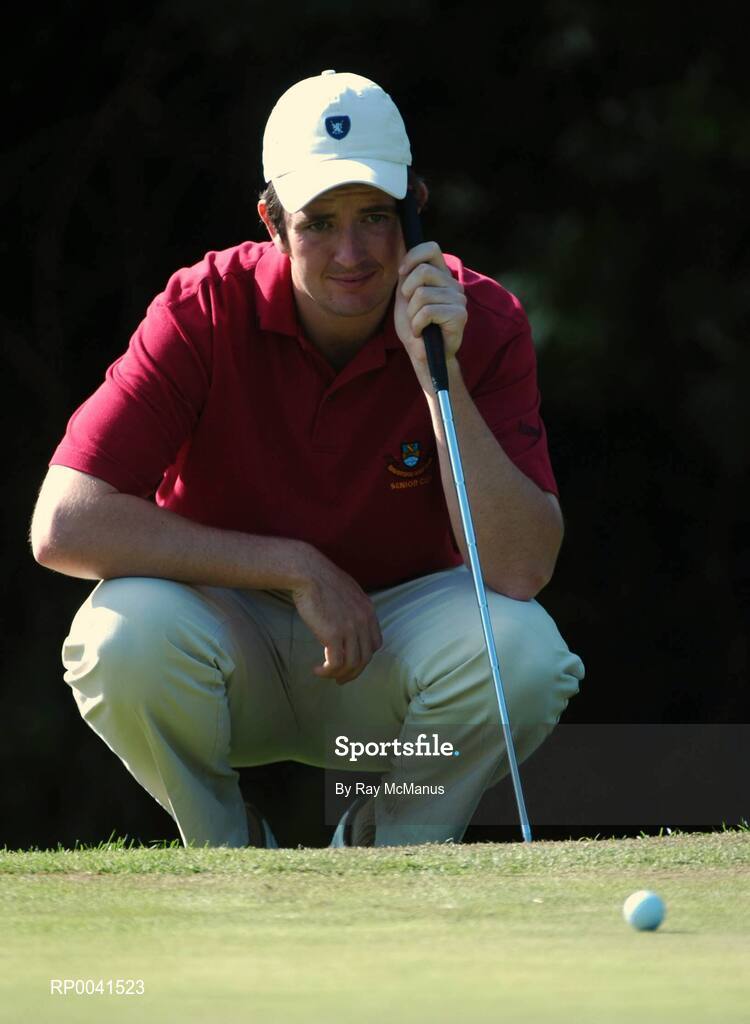 15 September 2007; Richard Kilpatrick, Banbridge Golf Club,  Co. Down, lines up a putt on the 10th during the Magners Senior Cup Final. Magners Cups and Shields Finals 2007, Shandon Park Golf Club, Belfast, Co. Antrim. Picture credit: Ray McManus / SPORTSFILE