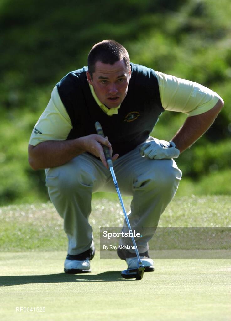 15 September 2007; Martin McTernan, Co. Sligo Golf Club, lines up a putt on the 10th green during the Bulmers Senior Cup Final. Bulmers Cups and Shields Finals 2007, Shandon Park Golf Club, Belfast, Co. Antrim. Picture credit: Ray McManus / SPORTSFILE