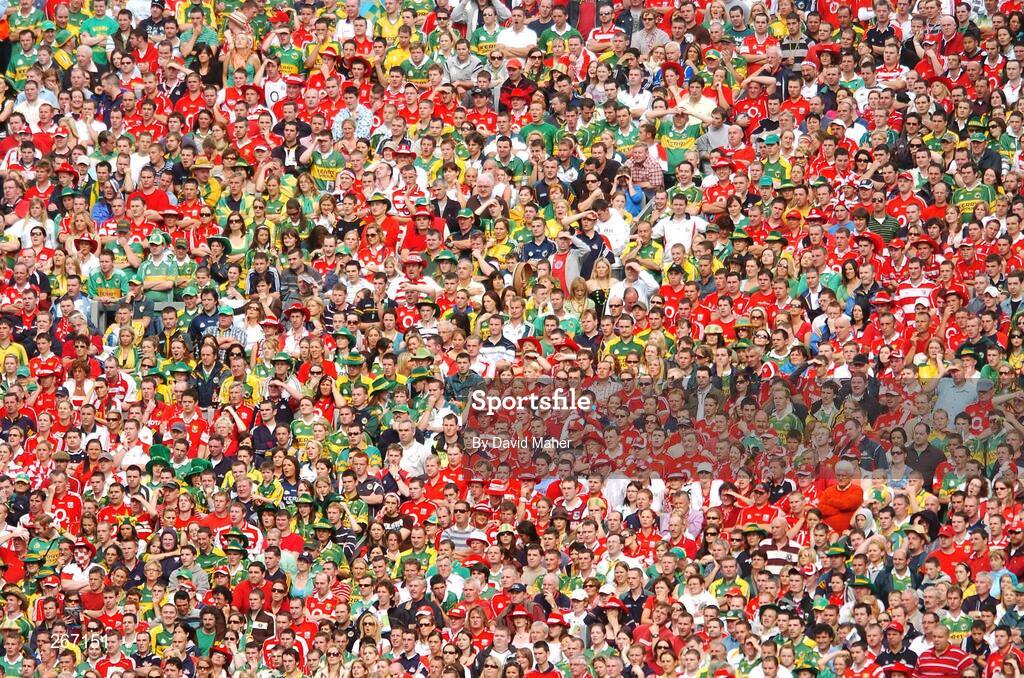 16 September 2007; Supporters from Cork and Kerry watch from Hill 16 during the game. Bank of Ireland All-Ireland Senior Football Championship Final, Kerry v Cork, Croke Park, Dublin. Picture credit; David Maher / SPORTSFILE