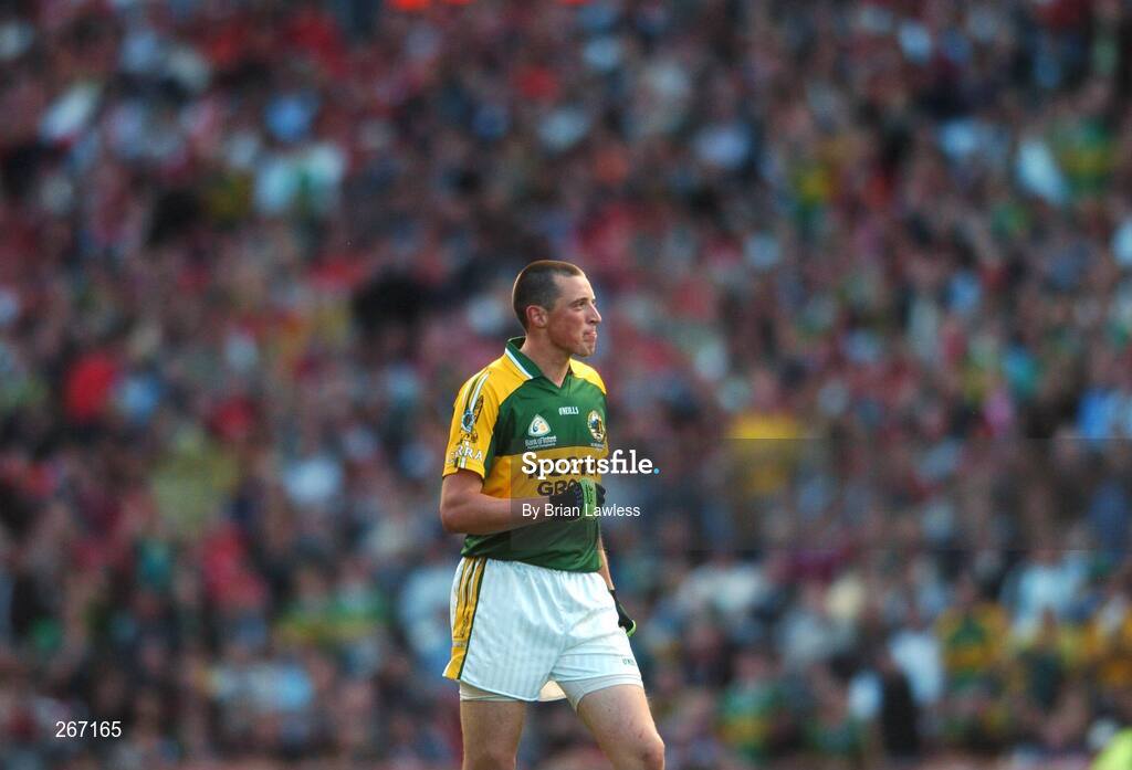 16 September 2007; Kerry's Kieran Donaghy, left, celebrates  after scoring his second and his side's third goal. Bank of Ireland All-Ireland Senior Football Championship Final, Kerry v Cork, Croke Park, Dublin. Picture credit; Brian Lawless / SPORTSFILE