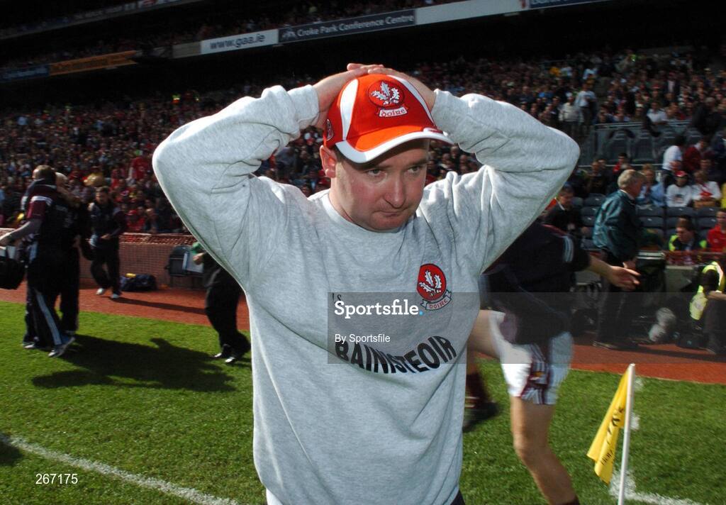 16 September 2007; Derry manager Niall Conway at the end of the game. ESB All-Ireland Minior Football Championship Final, Galway v Derry, Croke Park, Dublin. Picture credit; Paul Mohan / SPORTSFILE