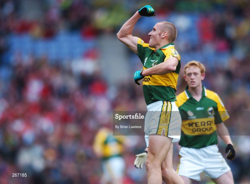 16 September 2007; Kerry's Sean O'Sullivan celebrates late in the game. Bank of Ireland All-Ireland Senior Football Championship Final, Kerry v Cork, Croke Park, Dublin. Picture credit; Brian Lawless / SPORTSFILE