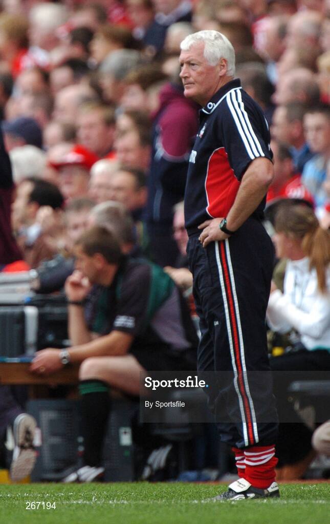 16 September 2007; Cork manager Billy Morgan during the game. Bank of Ireland All-Ireland Senior Football Championship Final, Kerry v Cork, Croke Park, Dublin. Picture credit; Paul Mohan / SPORTSFILE