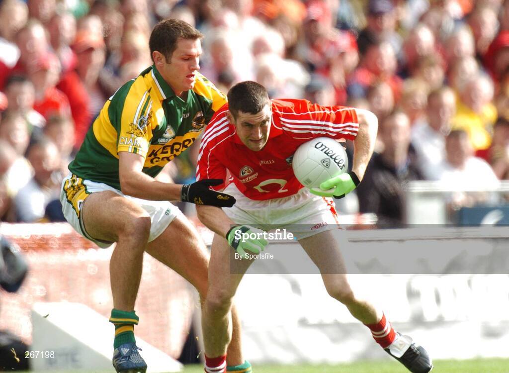 16 September 2007; Noel O'Leary, Cork, in action against Eoin Brosnan, Kerry. Bank of Ireland All-Ireland Senior Football Championship Final, Kerry v Cork, Croke Park, Dublin. Picture credit; Paul Mohan / SPORTSFILE