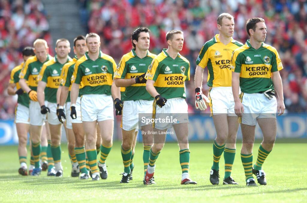 16 September 2007; The Kerry team led in the pre-match parade by captain Declan O'Sullivan. Bank of Ireland All-Ireland Senior Football Championship Final, Kerry v Cork, Croke Park, Dublin. Picture credit; Brian Lawless / SPORTSFILE