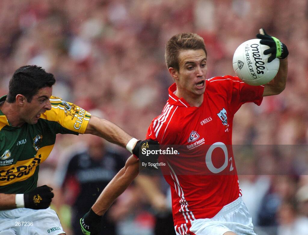 16 September 2007; Kevin MacMahon, Cork, in action against Aidan O'Mahony, Kerry. Bank of Ireland All-Ireland Senior Football Championship Final, Kerry v Cork, Croke Park, Dublin. Picture credit; Paul Mohan / SPORTSFILE