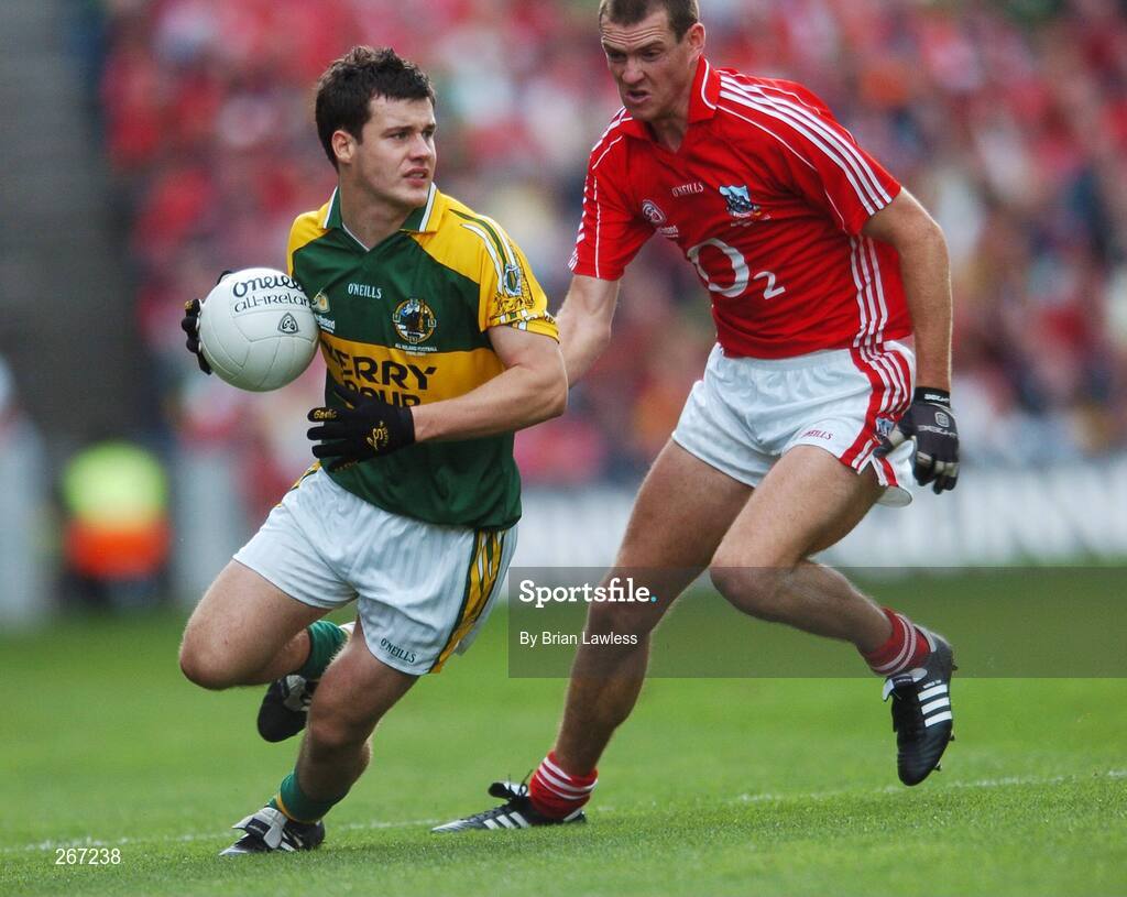 16 September 2007; Padraig Reidy, Kerry, in action against Pearse O'Neill, Cork. Bank of Ireland All-Ireland Senior Football Championship Final, Kerry v Cork, Croke Park, Dublin. Picture credit; Brian Lawless / SPORTSFILE