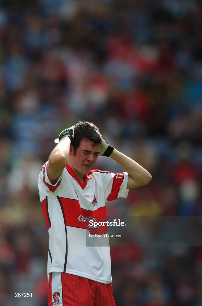 16 September 2007; Derry's Cailean O'Boyle after defeat. ESB All-Ireland Minior Football Championship Final, Galway v Derry, Croke Park, Dublin. Picture credit; Brian Lawless / SPORTSFILE